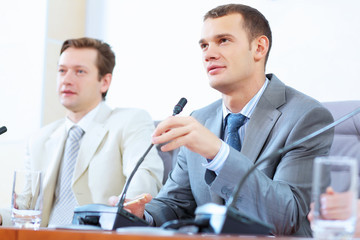 Fototapeta premium Two businessmen at meeting