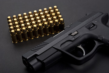 Gun with cartridges