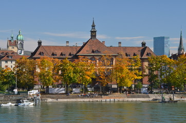 Obraz premium River houses on the Rhine, Basel, Switzerland