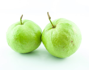 Guava (tropical fruit) on white background