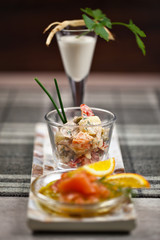 Vorspeisen-Buffet, Kartoffelsalat, Graved Lachs, Selleriesuppe