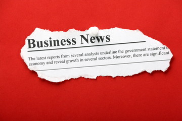 Business News newspaper clipping