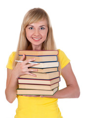 female student smiling and looking at camera