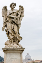 One of Bernini Angels on the ponte Sant'Angelo in Rome, Italy,