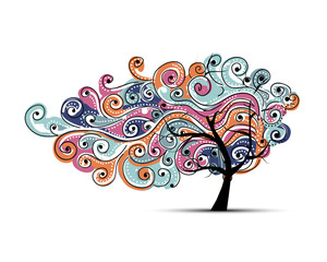 Abstract wavy tree for your design