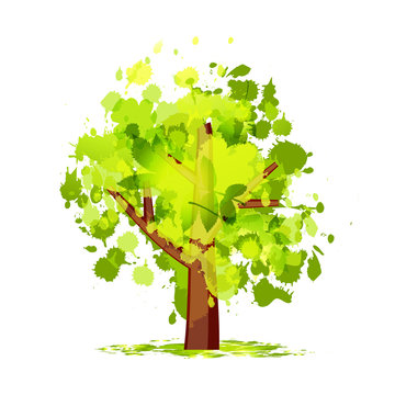 Abstract green tree for your design