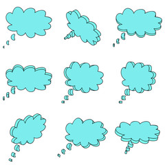 Nine 3d blue clouds
