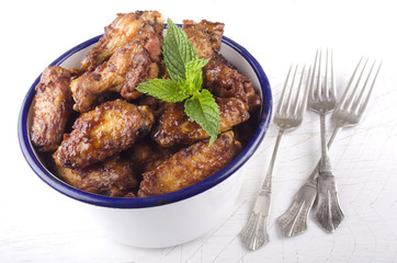 chicken wings and mint