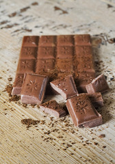 chopped chocolate with dark cacao