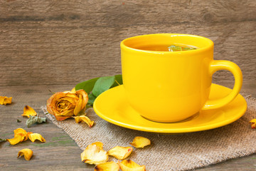 mug of green herbal tea