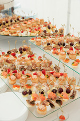 Various snacks on platter