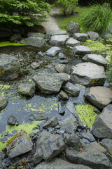 Fototapeta na wymiar asian garden with pond