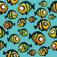 Seamless pattern with fish