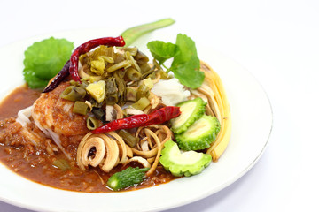 Rice vermicelli and curry