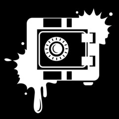 Metal Safe Icon. Security concept. White blot