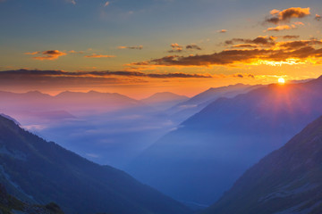 beautiful mountain sunrise
