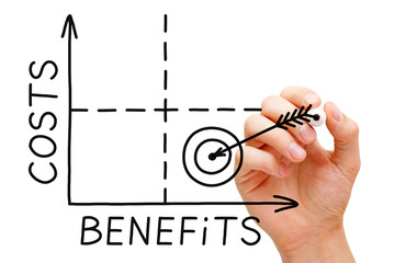 Costs Benefits Matrix Graph Concept - obrazy, fototapety, plakaty