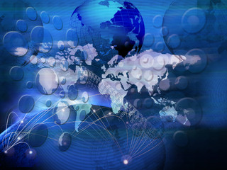 Fototapeta na wymiar technology of telecommunication created world business network