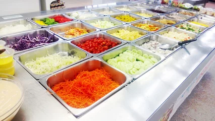 Fotobehang Salad Bar Counter Supermarket © singhanart