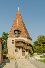 Fototapeta na wymiar The Shoemaker's Tower Built In 1681 In Medieval City Sighisoara