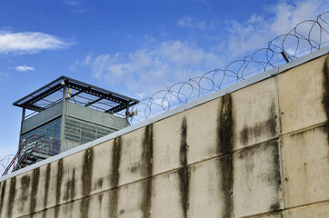 The prison wall. - obrazy, fototapety, plakaty