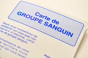 carte de groupe sanguin