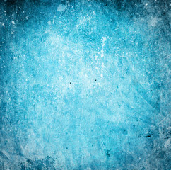 Grunge cyan background with stains and scratches