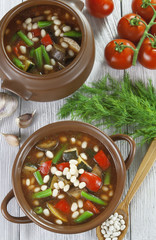 Vegetable soup with white beans