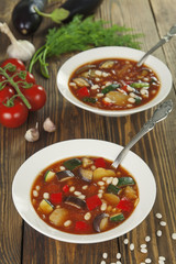 Vegetable soup with white beans