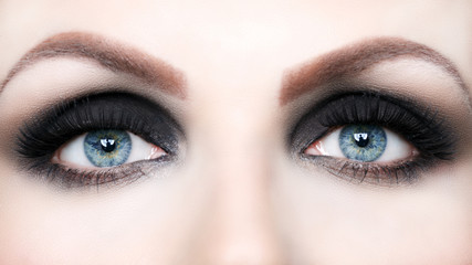 Beautiful eye makeup close up