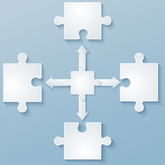 Fototapeta premium Parts of paper puzzles with arrows