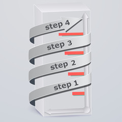 Fototapeta premium 3D rectangle the arrow keys up