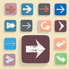 Set of arrows in vintage style