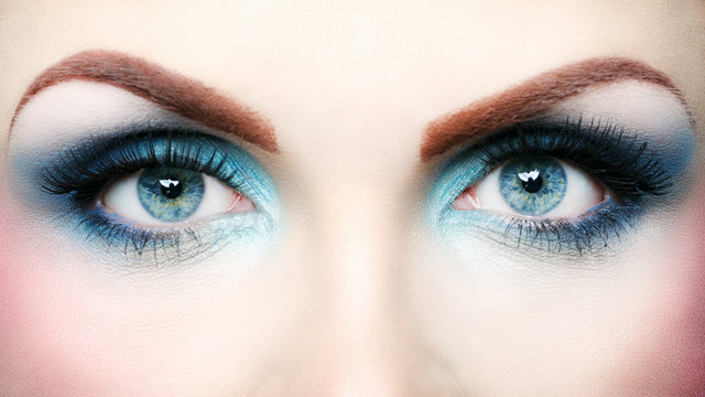 Beautiful eye makeup close up