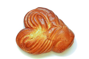 Sweet bun isolated on a white background