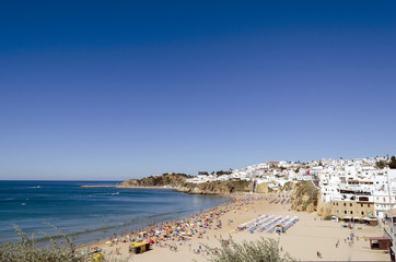 The beach in Albufeira, Algarve, Portugal.