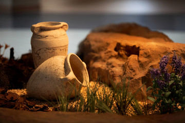 Ceramic vases clay jugs decoration and craft