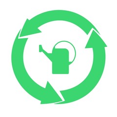 Arrosoir dans un symbole recyclage