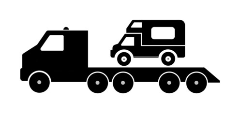 Camping-car dans un camion de dépannage	