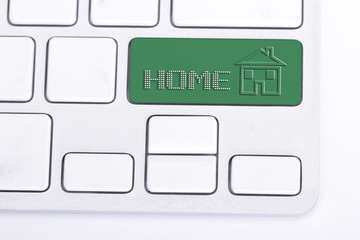 Green button for enter to home internet keyboard