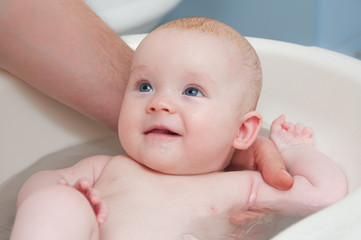 Baby Taking a Bath