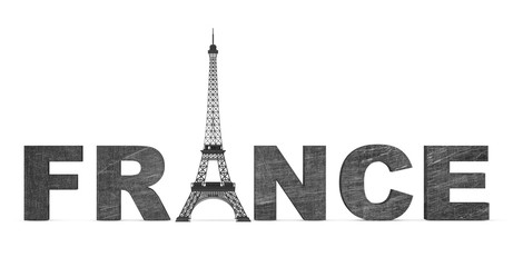 France Tourism Concept. France Sign with Eiffel Tower