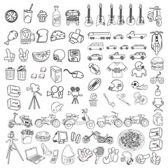 technology media outline collection icon button