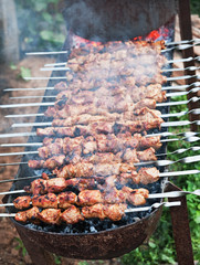 shish kebab on skewers