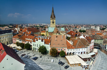 Sibiu downtown in Transylvania, Romania