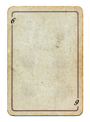 isolated on white empty old grunge playing card paper