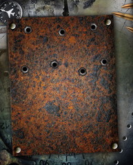 Metal plate bullet holes