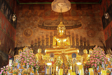 Buddha statue in temple around thailand