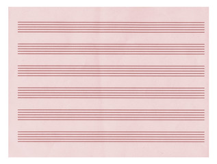 blank page of music note-book on white
