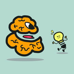 Brain motivation thinking, idea concept